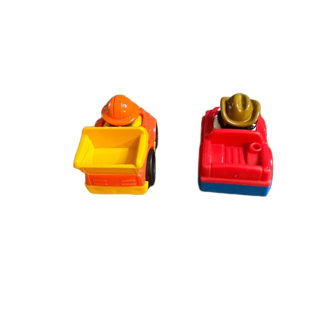 Fisher Price Little People Wheelies Dump Truck and Red Pickup Truck Set of 2